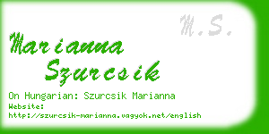 marianna szurcsik business card